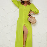 casual breasted long dress