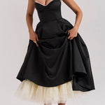 Suspender V-Neck Sleeveless Tutu Maxi Dress