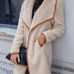 Lapel Irregular Mid -length Double -sided Plush Coat