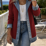 Molly | Relaxed Denim & Rib-Knit Jacket
