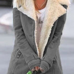 Long Sleeve Solid Color Lapel Outerwear