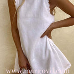 Margovil Crewneck Sleeveless Cotton Linen Dress