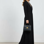 Long Sleeves Skinny Solid Color Deep V-Neck Maxi Dresses