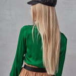 Nadorine Solid Color Long Sleeve Blouse Pleated Elegant Cardigan Shirt for Women Casual Work Office Loose Fit 2026 | Under