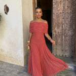 Cordoue | Three-tone off-the-shoulder maxi dress