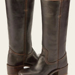 Carol | Mid Calf Boots with Block Heel and Stitch Detail