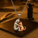Cat Hug Pendant Necklace