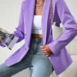 Nadorine Casual Blazers Double Breasted Long Sleeve Work Office Blazer Jacket