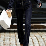 High Waisted Pockets Zipper Jean Pants Bottoms