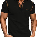 KZZ Men's Regular Fit Short Sleeve Top, Casual Sport Shirt