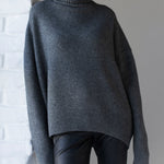 Turtleneck Loose Long Sleeve Knitted Pullover Sweater Tops