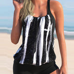 Two Piece Tummy Control Bathing Suits Tankini Top with Sporty Shorts