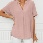V Neck Blouse Elegant Casual Short Sleeve V Neck T-Shirt