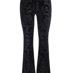 Nadorine Dark Black Vintage Wide Leg Velvet Flare
