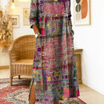 Sabine | Denim dress with bohemian patchwork