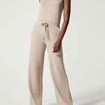 Nadorine Women's Adjustable Belt Overalls Rompers Sleeveless Wide Leg Jumpsuit