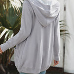 Hooded Fleece Lined Sweater Cardigan Button Down Front Winter Coat