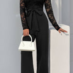 Elegant lace panel jumpsuit