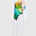 Long Sleeves Loose Floral Printed Round-Neck Maxi Dresses