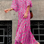 Short Sleeve Midi Bohemian Dress