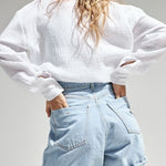 Nadorine Solid Color Long Sleeve Cotton Crepe Shirt for Women Casual Work Office Loose Fit 2026 | Under