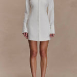 Peplum Cotton Shirt Dress