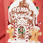 Christmas Candy House Sequined Casual Loose Sweatshirt