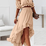 Off The Shoulder Midi Dress Suit