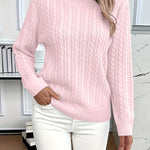 Tamar | Cozy Pink Cable Knit Sweater