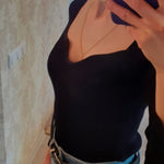 Square Neck Ribbed Knitted Sweater