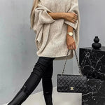 Remember Me Knit Crew Neck Poncho Loose Sweater