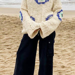 Casual Street Circle Pattern Loose Sweater