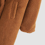 Loose Lamb-wool Coat Teddy Fur Lapel Mid-length Plush Coat