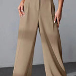 High Rise Wide Leg Pocketed Baggy Pants