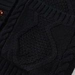 Hooded Fleece Lined Sweater Cardigan Button Down Front Winter Coat