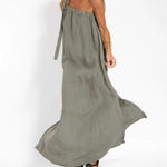 Sleeveless Asymmetrical Off-Shoulder Slit Dress