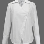 Long Sleeves Loose Solid Color Split-Joint Lapel Blouses