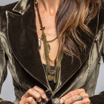 Velvet irregular hem single-button suit jacket