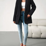 Nadorine Casual Blazers Open Front Long Sleeve Work Office Blazer Jacket