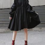 Loose Original Designed Irregular Puff Shirt Dress