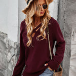 Sexy Hollow V Neck Long Sleeve Sweater