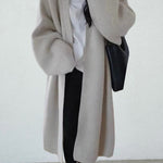 Plain Midi Open Front Cardigan Sweater