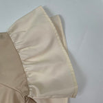 A-Line Flared Sleeves Contrast Color Pleated V-Neck Maxi Dresses