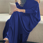 H-Line Loose Buttoned Solid Color Maxi Dresses