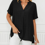 V Neck Blouse Elegant Casual Short Sleeve V Neck T-Shirt