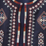 Nadorine Women's Buttonless Retro Ethnic Style Embroidered Vest Sleeveless Cardigan Crop Top