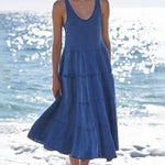 Sleeveless Long Dress Ladies Holiday Sundress