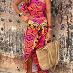 one shoulder top mermaid skirt suit