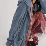 Nadorine Women's Cardigan Zipper Sweater Loungewear Outerwear Hoodie Long Jacket