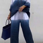 Women's Cotton and Linen Gradient Two-piece Set